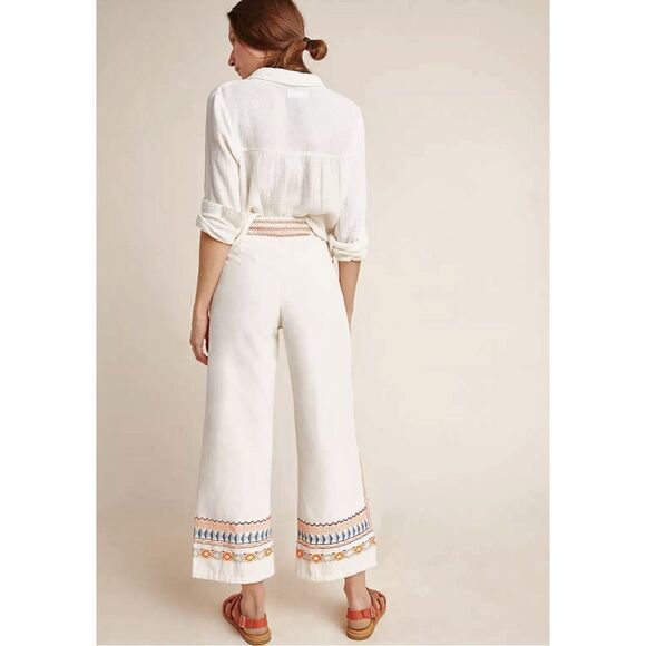 Like New Anthropologie Islander Embroidered Pants - Picture 3 of 5